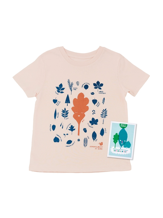 leaves t-shirt in pink