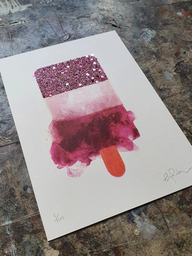 Mini Fab Candy Glittered Screen Print