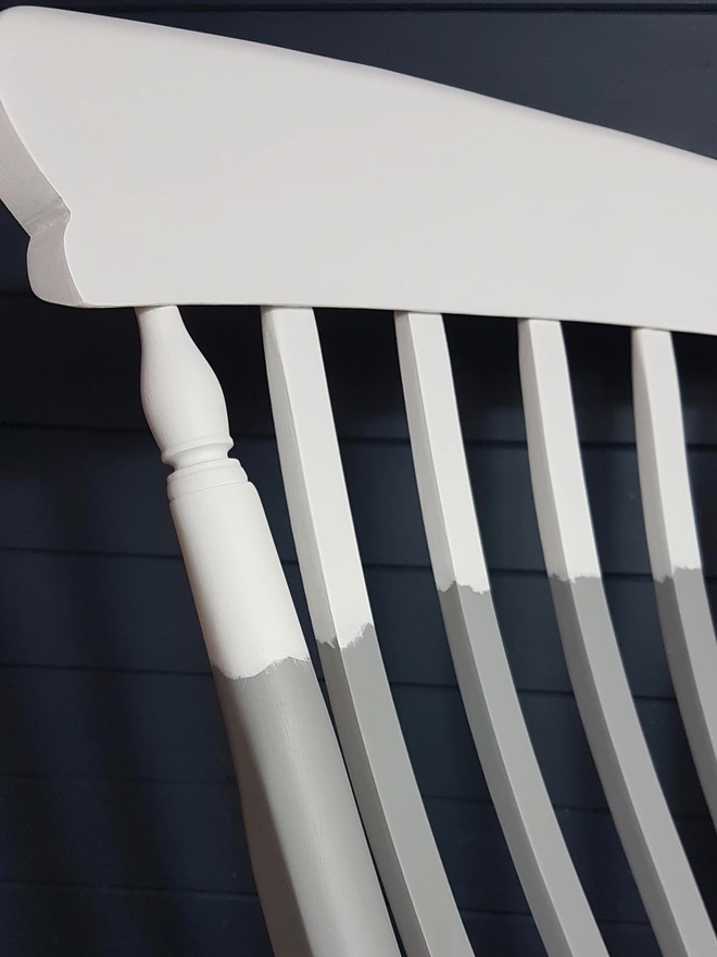  Painted Wooden Rocking Chair Grey And White 