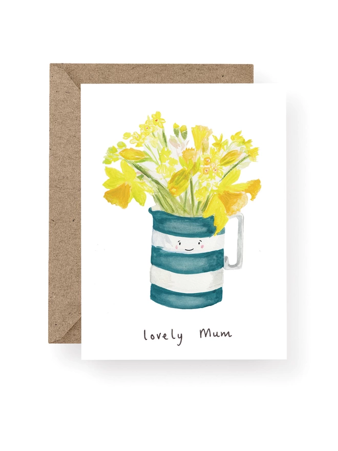 Lovely Mum Daffodils in a Jug Mothers Day Card 