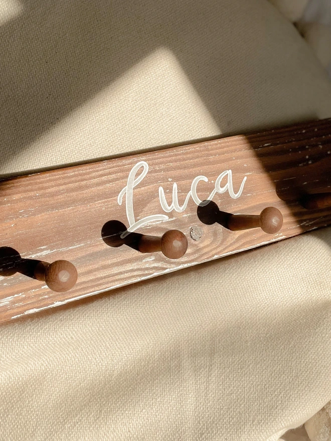 personalised peg rail