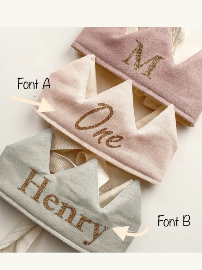 Personalised Adjustable Linen Fabric Crown