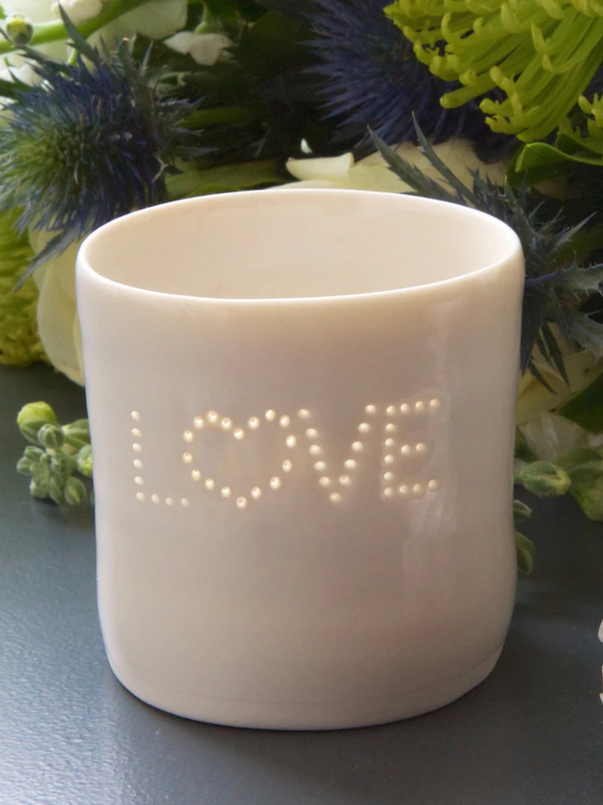 love heart mini porcelain tealight holder