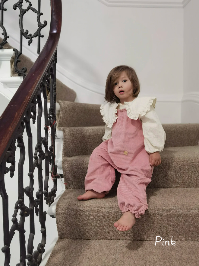 Kids' Organic Cotton Corduroy Dungarees