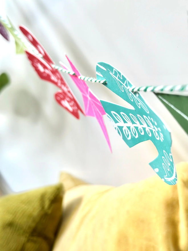 Nordic Folk Birds Christmas Garland.