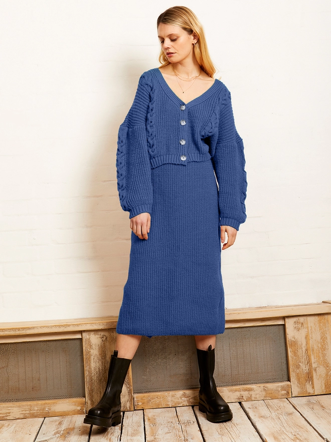 Knitted Ribbed Midi Co-Ordordinated Skirt UK Made