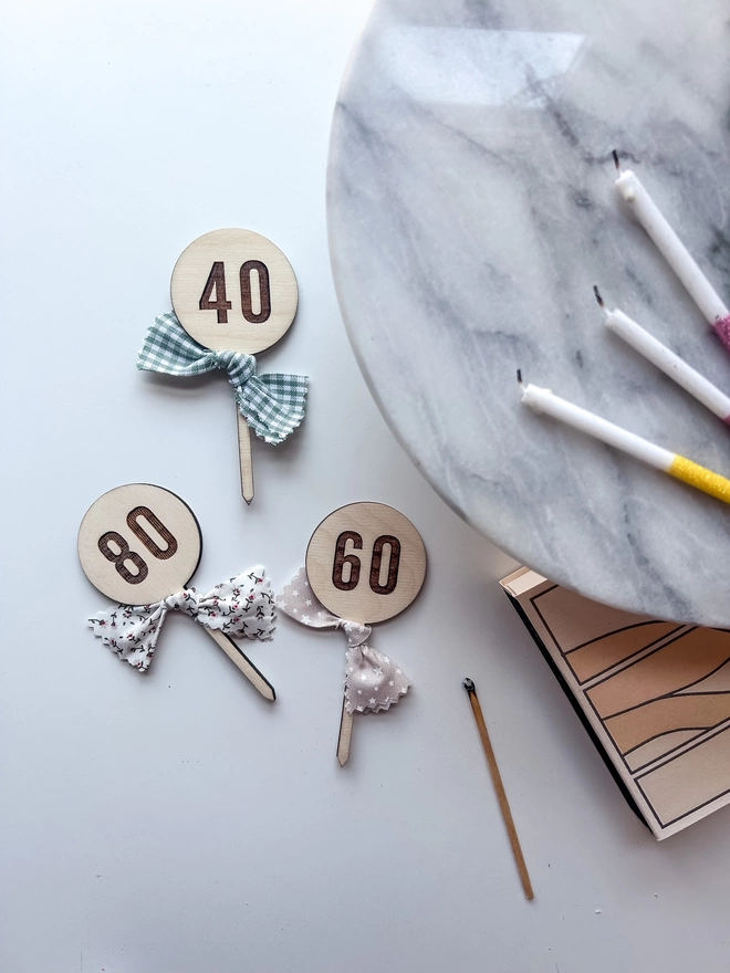 Mini Number Cake Toppers 