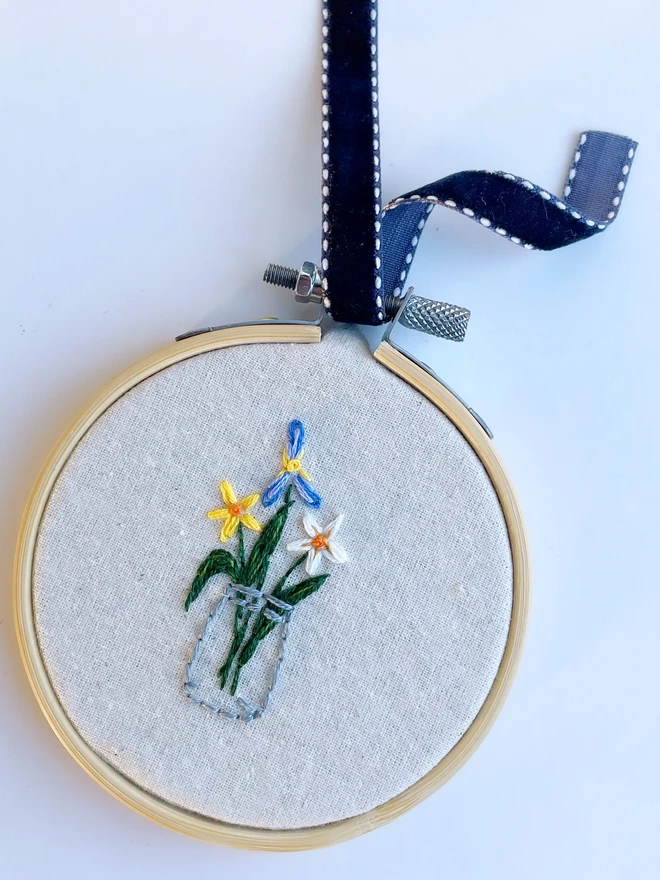 Miniature embroidered bouquet