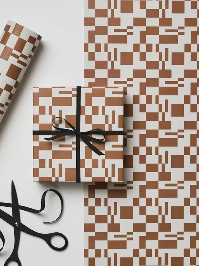 Cinnamon Missmatch Tile Gift Wrapping Paper