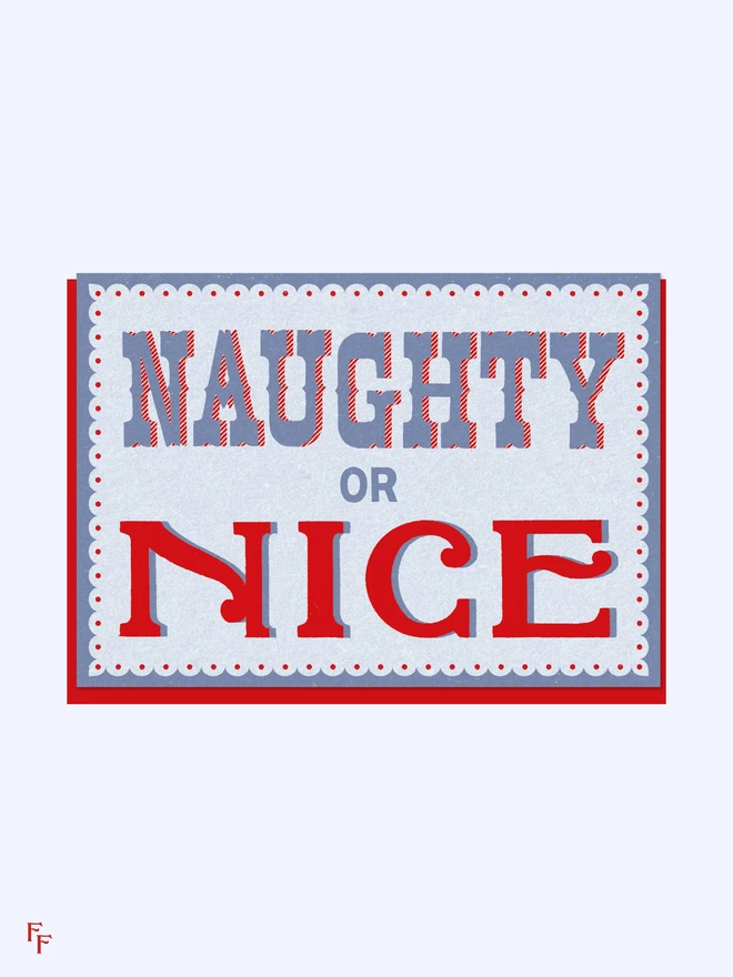 'Naughty or Nice' Illustrated Charity Christmas Card by Flora Fricker