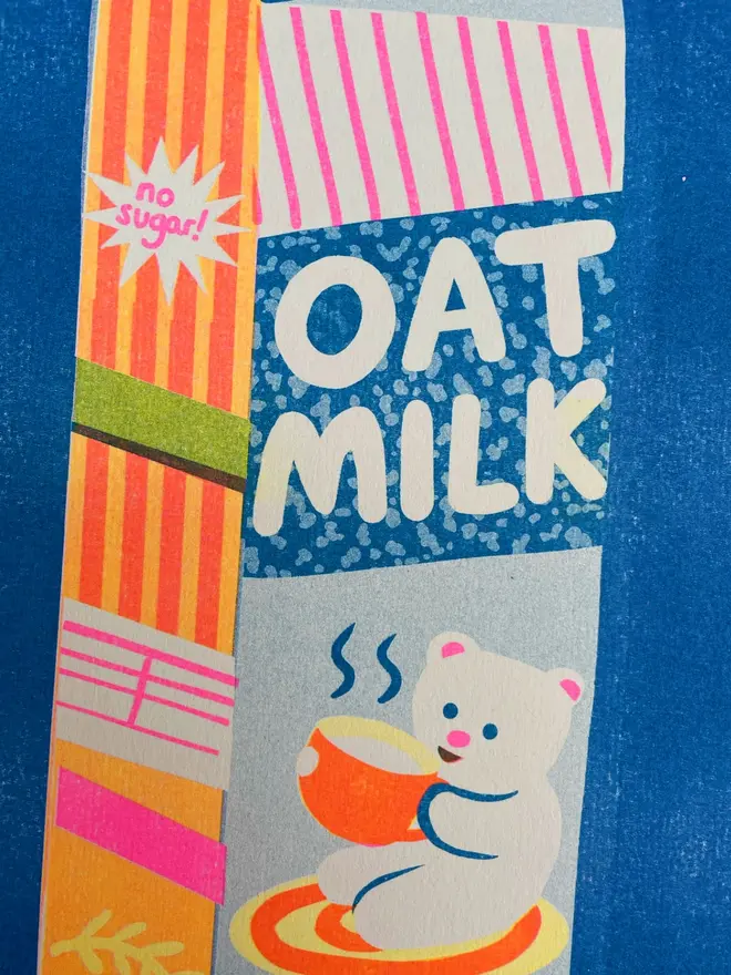 Oat Milk Risograph Print