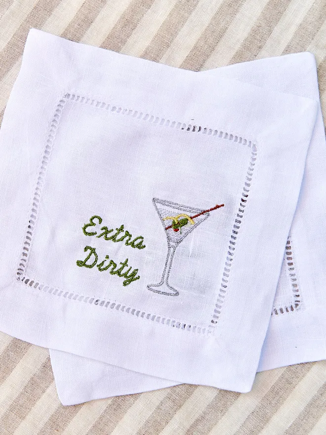 Personalised Extra Dirty Cocktail Napkins (Set Of 2)