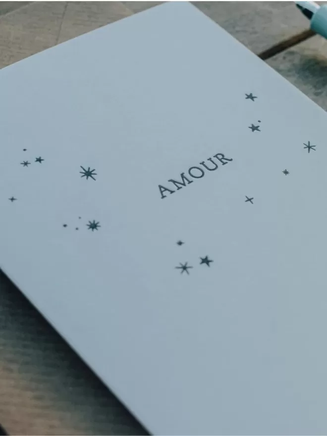 Amour Love Letterpress card