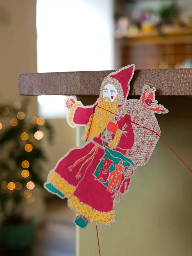 santa claus saint nicholas sewn garland