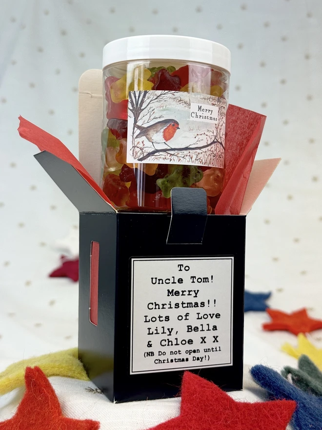 Black Gift Box Candyhouse Christmas