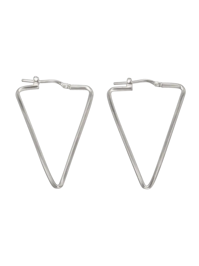 Silver Triangle Hoop Earrings