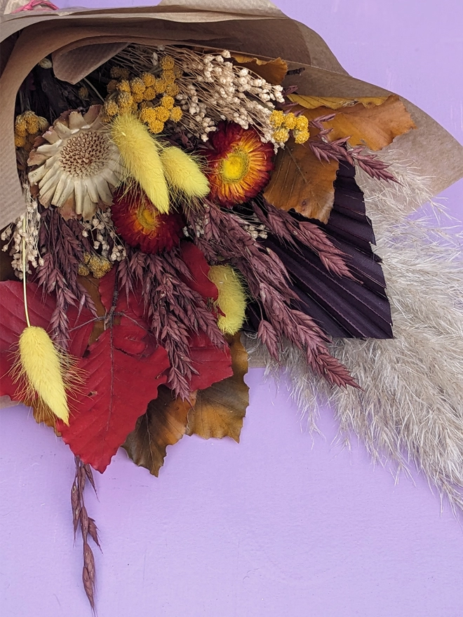 Dried flowers, autumnal dried flowers, dried flower bouquet, bunny tails, pampas grass, home decoration, home accessories, flowers 