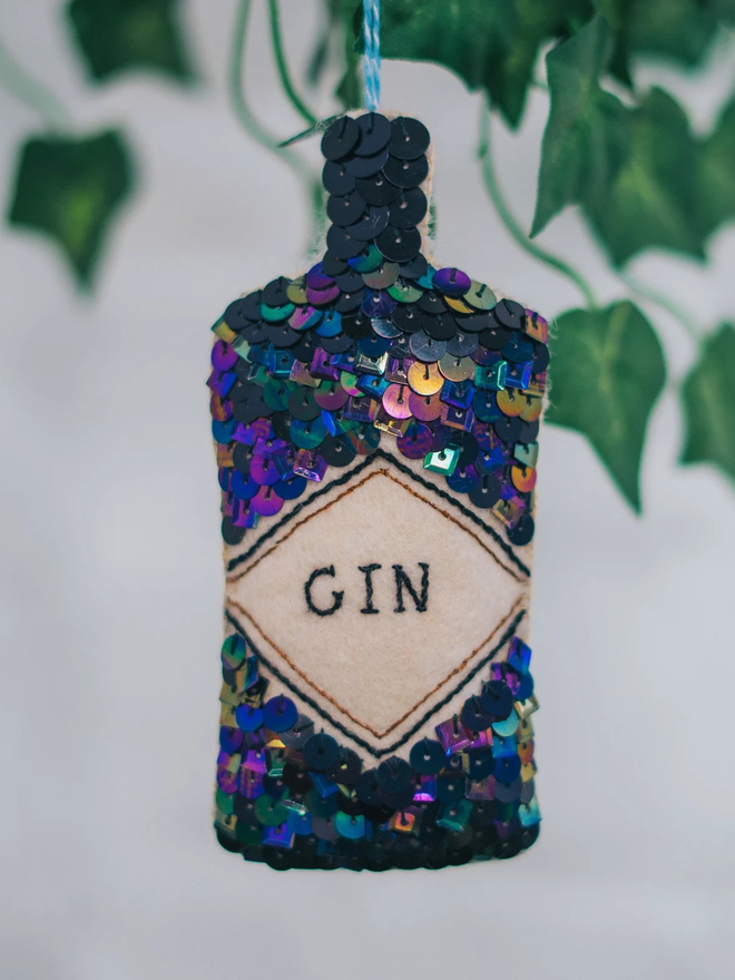 Gin sequin hanging ornament