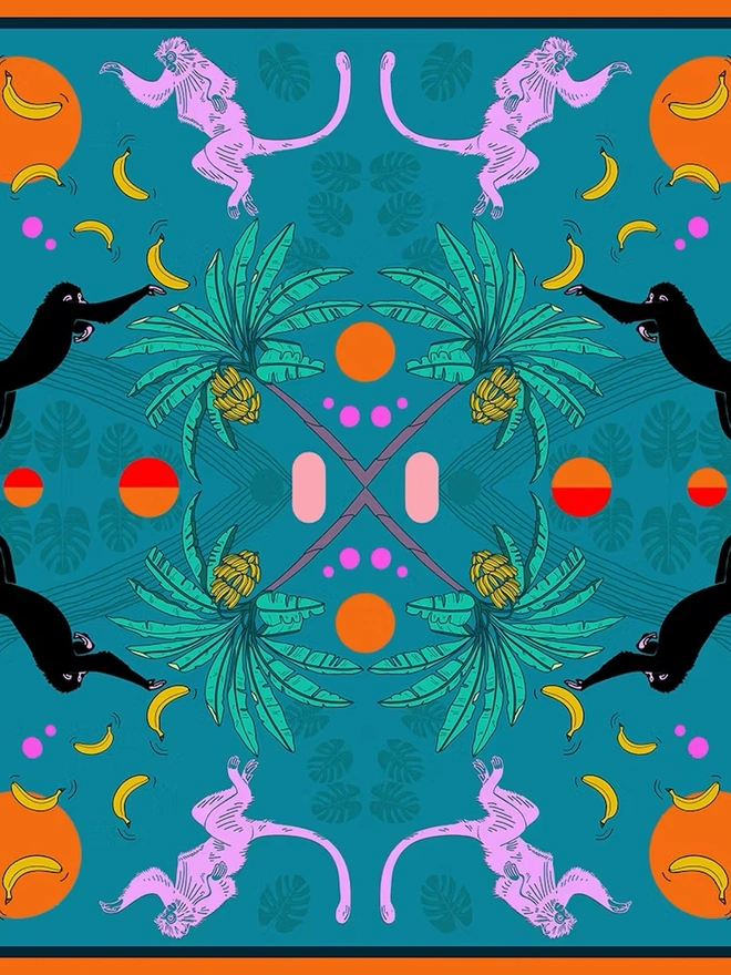 'Midnight Jungle' Pocket Square 