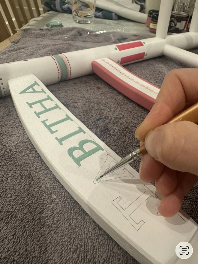 Hand-painting of a Childs chair. 