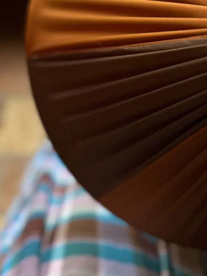 The Stripy Shade - Bronze & Brown Pleated Lampshade