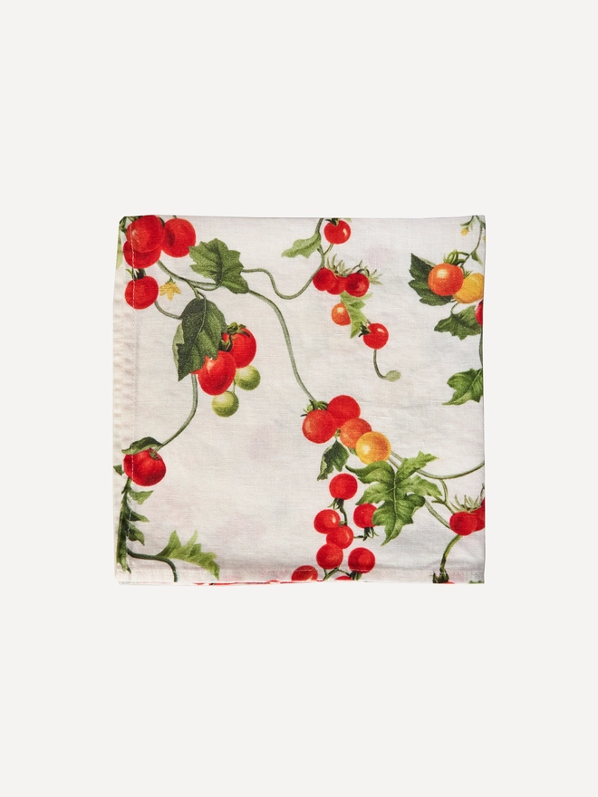 Tomato printed linen napkin