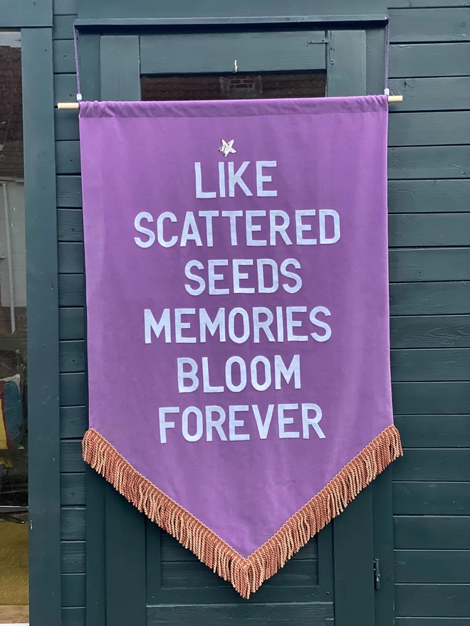 like scattered seeds memories bloom forever romantic funeral gift or wall hanging