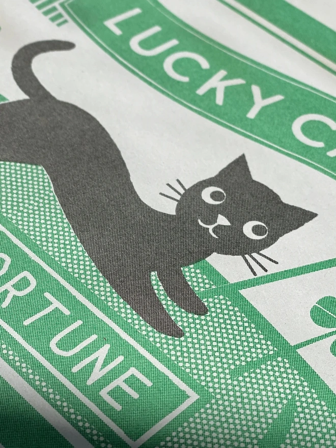 'Lucky Cat' Risograph Print