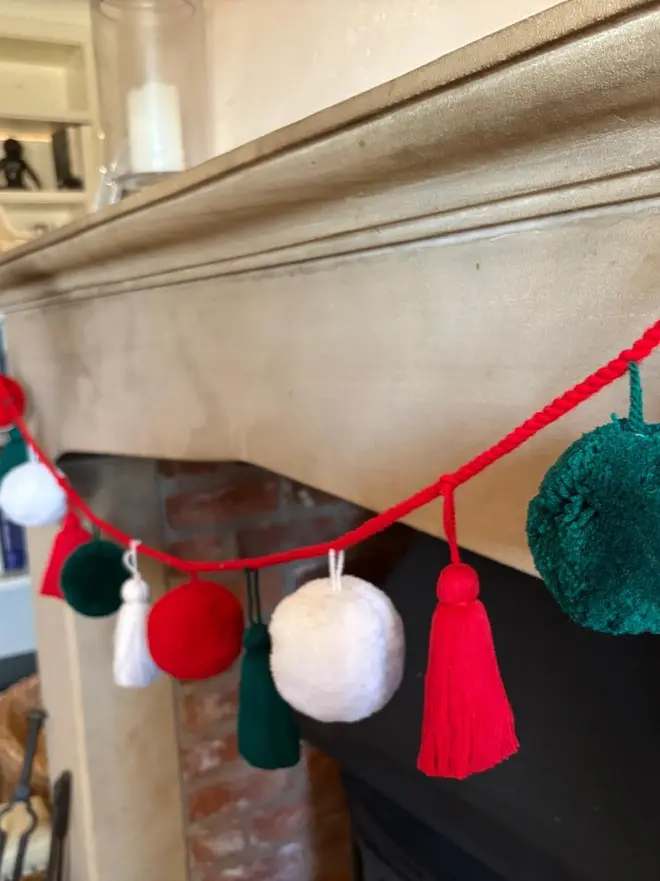 Red White and Green Jumbo Garland 