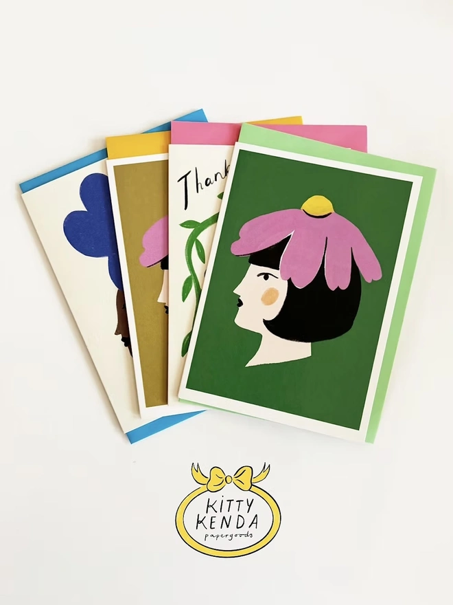 Flower Women Pink Friendship Card