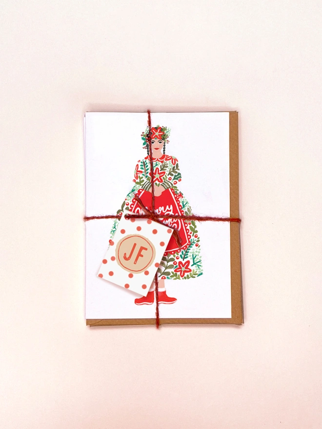 Folk Ladies Christmas Card Pack