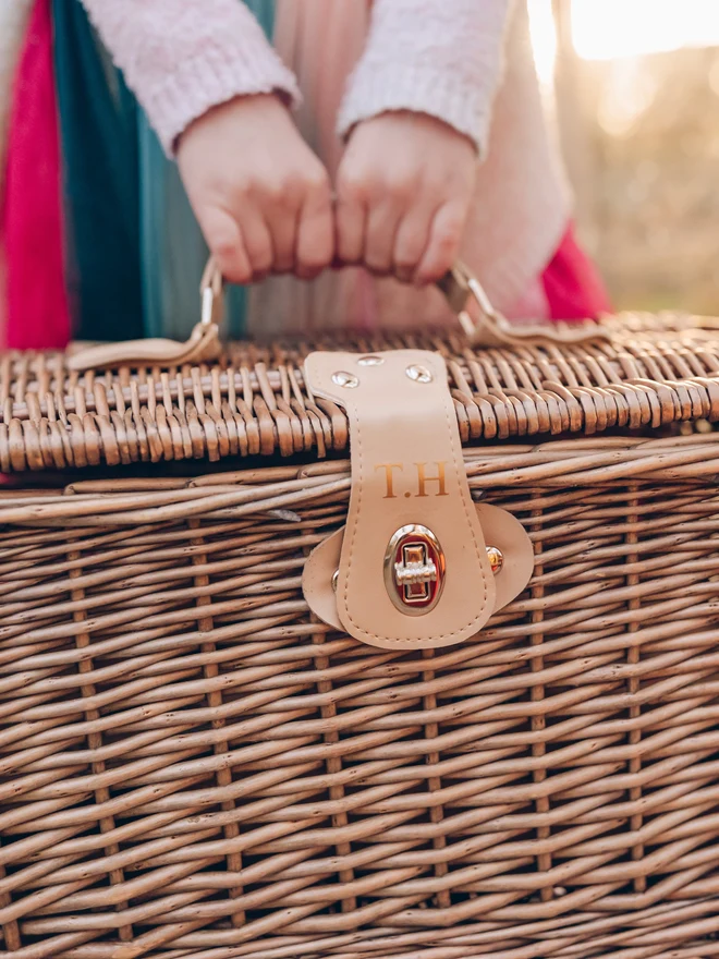 monogrammed wicker christmas eve basket