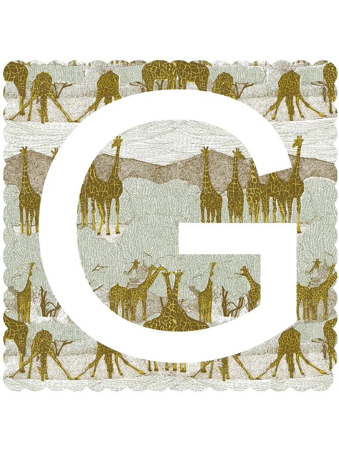 Screen Print Giraffe