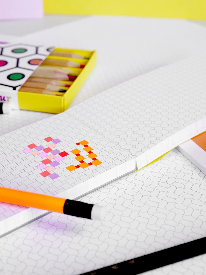 Odd Goose Odd Grids Funky Grid Notebook Side View