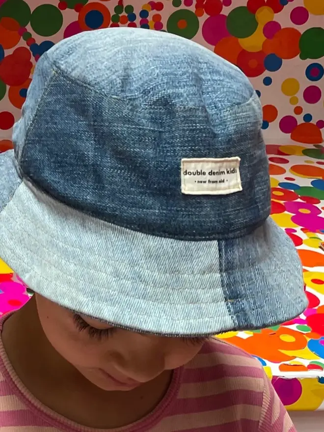 Kids Recycled Denim Bucket Hat