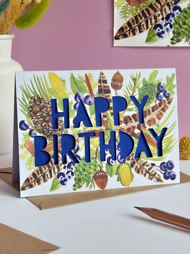 Feather Pinecone Birthday Cone 