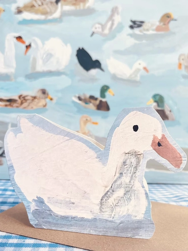 Swimming Duck Card