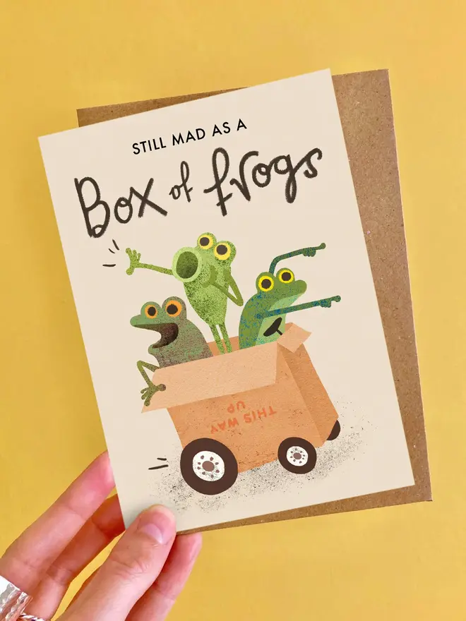 box of frogs birthday card