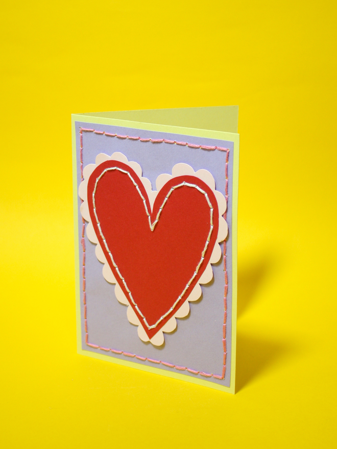 Hand Stitched Heart Card