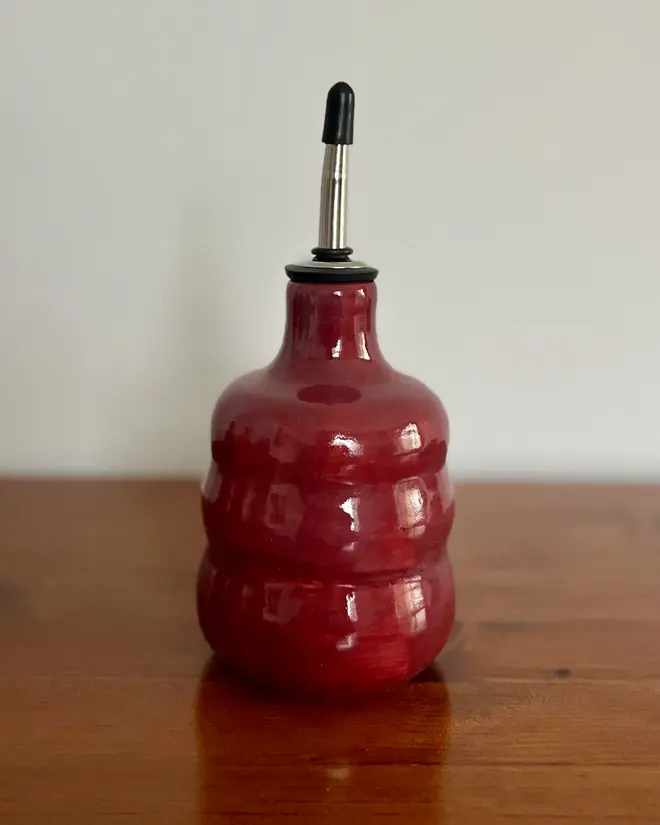 Ceramic Oil Pourer Bottle sangria red