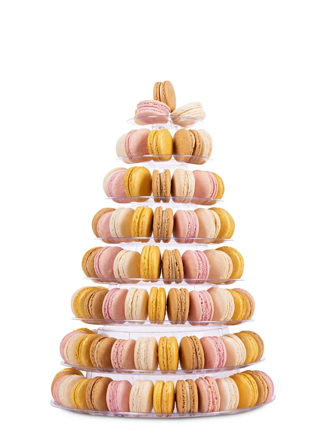 Golden Hues Macaron Tower