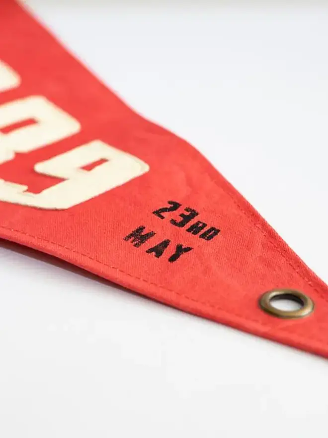 Custom Date Cotton Canvas Pennant Flag 