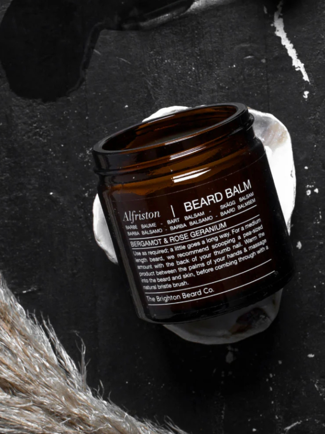 Alfriston Beard Balm. A jar of beard balm.