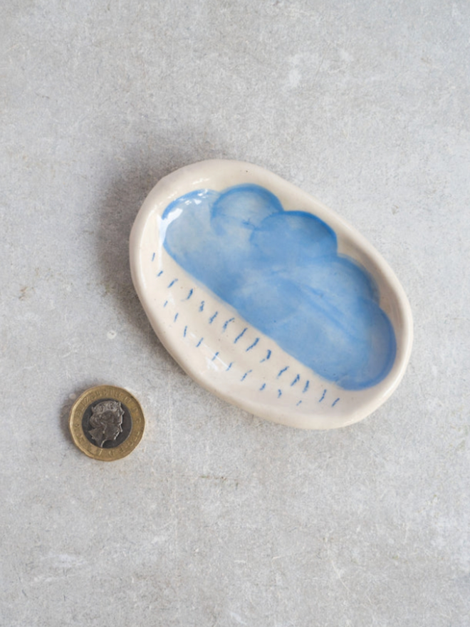 Wee Dishes. A dish with a cloud design.