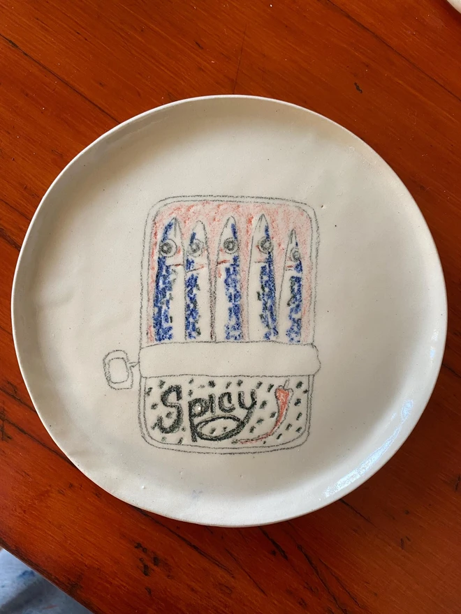 sardine ceramic plate
