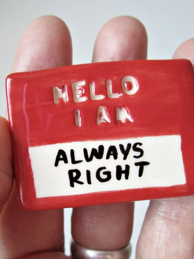 Personalised 'Hello I Am' Ceramic Badge 