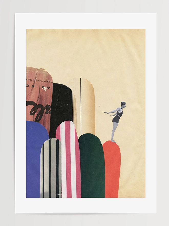 Rock Diving Swimming Print