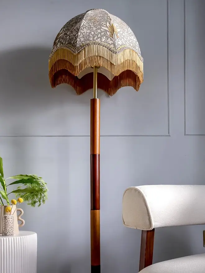 William Morris Snakeshead Fringed Lampshade