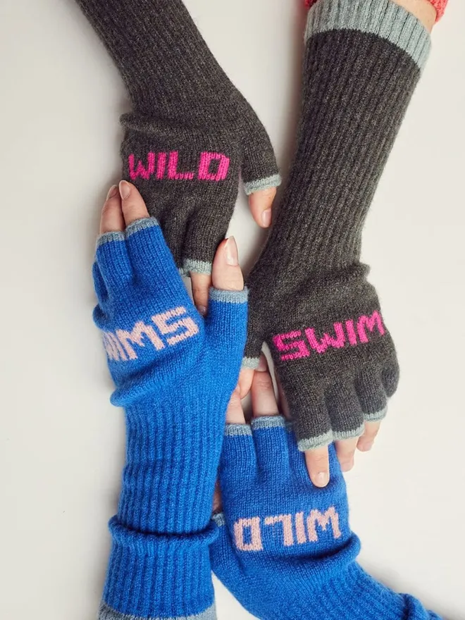 'Wild Swim' Fingerless Gloves