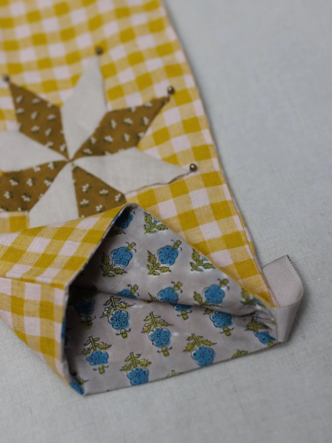patchwork yellow christmas stocking